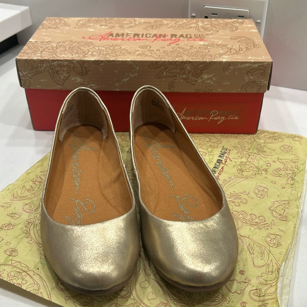 American Rag Aellie Gold Flats